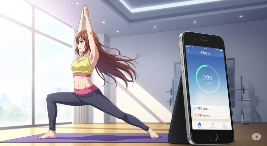 iPhone「フィットネス」アプリでの歩数確認方法