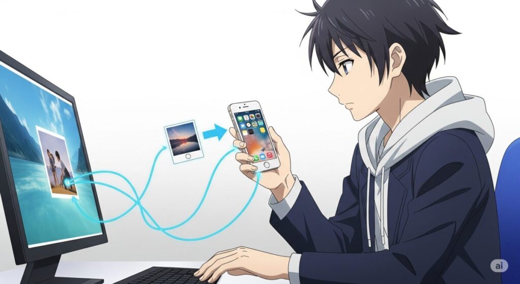 iPhoneからパソコンに写真を送るBluetooth利用